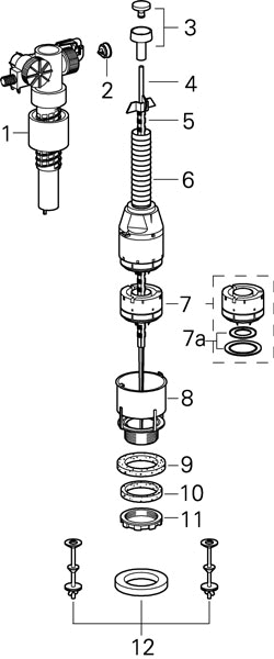 Grohe Servo-Set Austauschgarnitur 43907 mit Füllventil und Ablaufventil