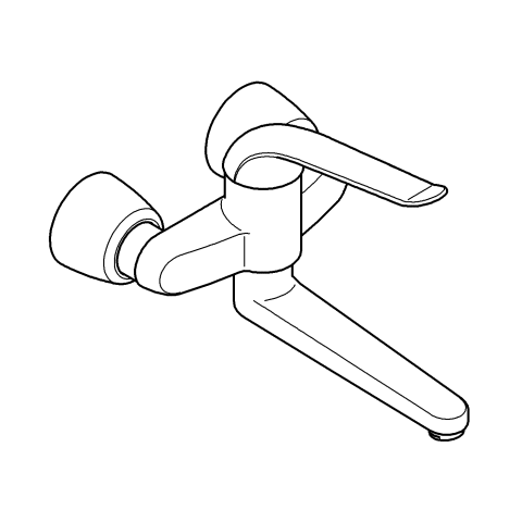 Grohe Einhand-Waschtisch-batterie Euroeco Special 32774 Wandmontage Ausladung 272mm chrom
