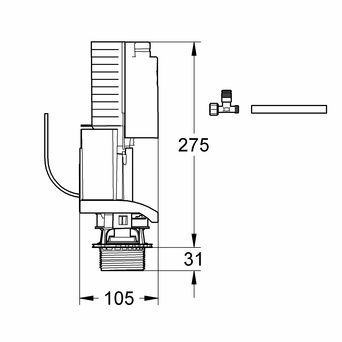 Grohe Umrüstset 38735 für Spülkasten 6 l Wandeinbau ohne Abdeckplatte