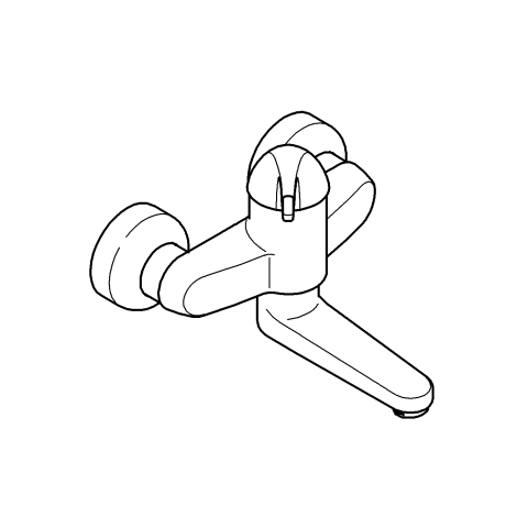 Grohe Sicherheitsmisch-Waschtisch-batterie Euroeco Special 32792 Wandm. Ausl. 200mm chrom