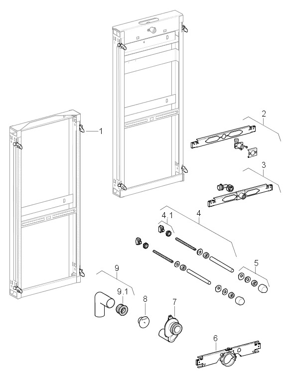 Geberit GIS Urinal min. 114 cm für AP-Druckspüler