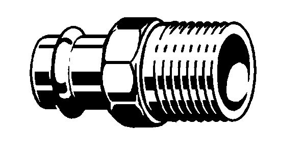 Viega Sanpress-Inox Übergangsstück, Mod. 2311, m. R-Gewinde (aG), aus nichtrost. Stahl