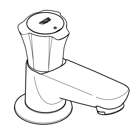 Grohe Standventil Costa 20404 DN15 Markierung blau Gussauslauf chrom
