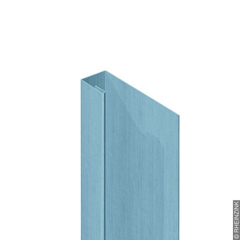 Titanzink-U-Profil, RZ vorbewittert, Zuschnitt: 150 x 0.70 mm, 3 Kantungen, L: 2m