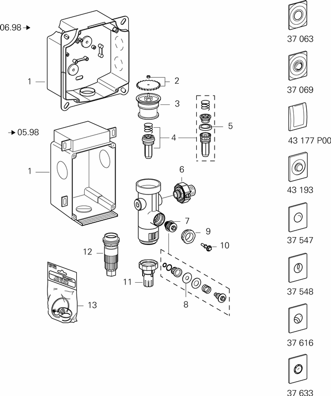 Grohe WC-Druckspüler 37153 Wandeinbau DN20 m. Vorabsperrung ohne Abdeckplatte