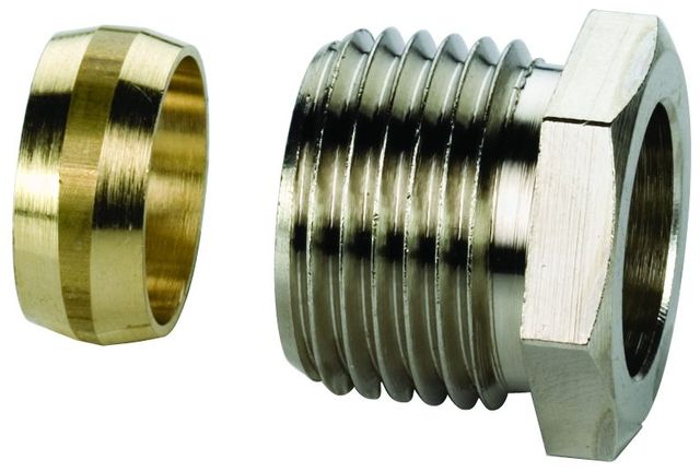 Simplex Klemmringverschraubung 1/2" x 15 mm, vernickelt
