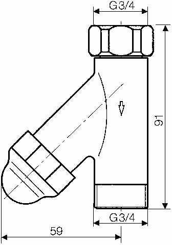 Grohe WAS-Schrägfilter 41275 DN20 bis 80 Gr. C mit Klarsicht-Kappe chrom