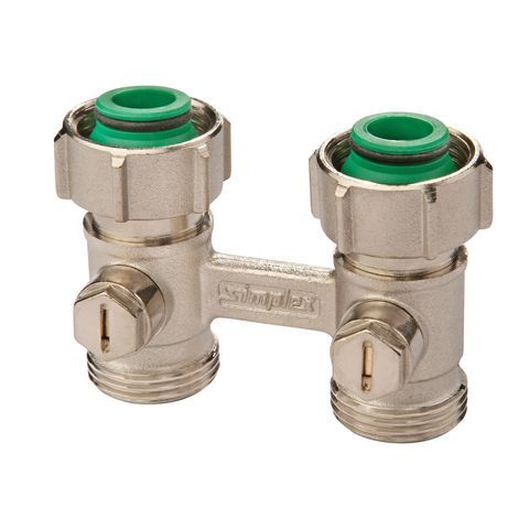 Simplex Zweirohr-Hahnblock Exclusiv D2/50 f. Ventil-HK m. 3/4" AG