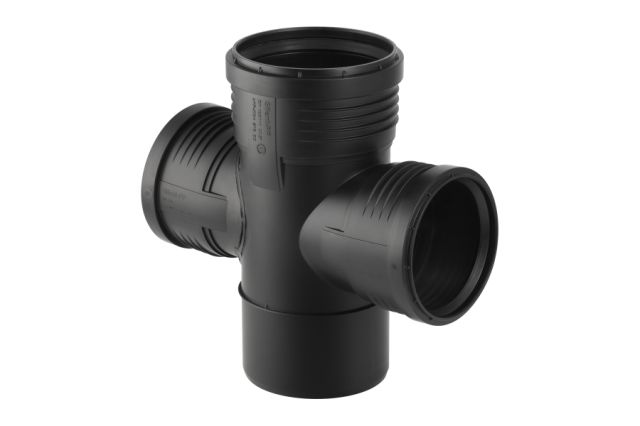 Geberit Silent-PP Doppelabzweig 87,5° mit Muffen DN 125 / 110 / 110