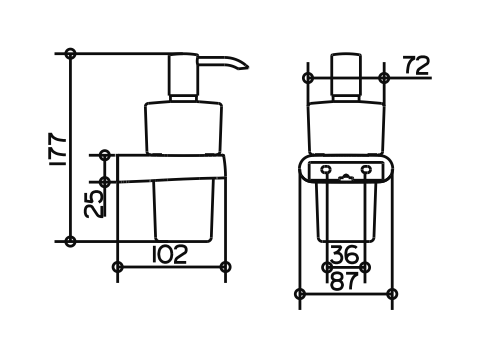 Keuco Lotionspender Elegance 11654, Opalglas, verchromt