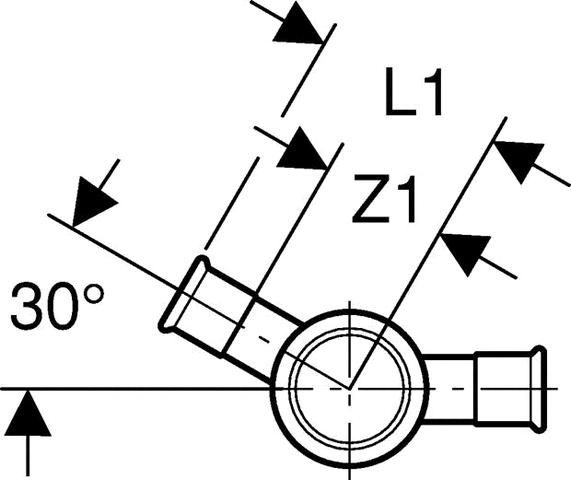 Geberit Mapress C-Stahl Kreuzstück 30° (verzinkt)