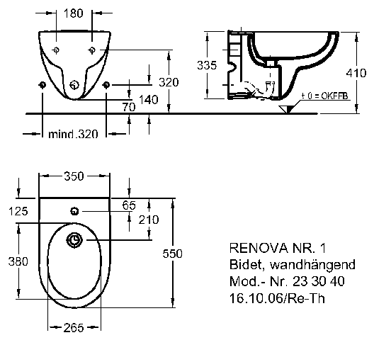 Keramag Bidet Renova Nr.1 233040 wandhängend