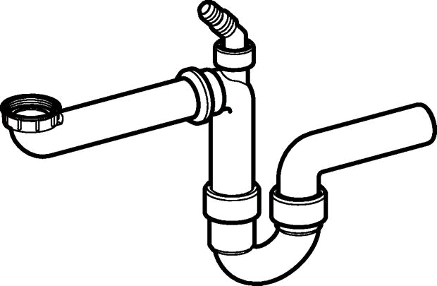 Geberit Spültisch-Ablauf G 11/2 x 40 mm weiß für WM und GS in PP für ein Becken