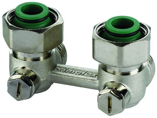 Simplex Zweirohr-Hahnblock Exclusiv E2/50 f. Ventil-HK m. 3/4" AG