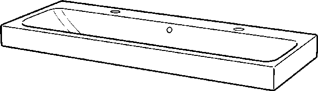 Keramag Waschtisch iCon, mit zwei Hahnlöchern 1200x485mm