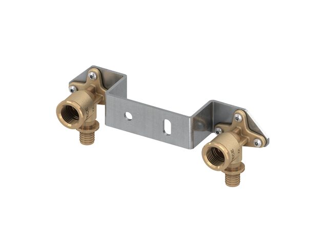 TECEflex Montageeinheit mit Wandscheiben, 150 mm 16 x Rp1/2", verz. Stahlhalter RG