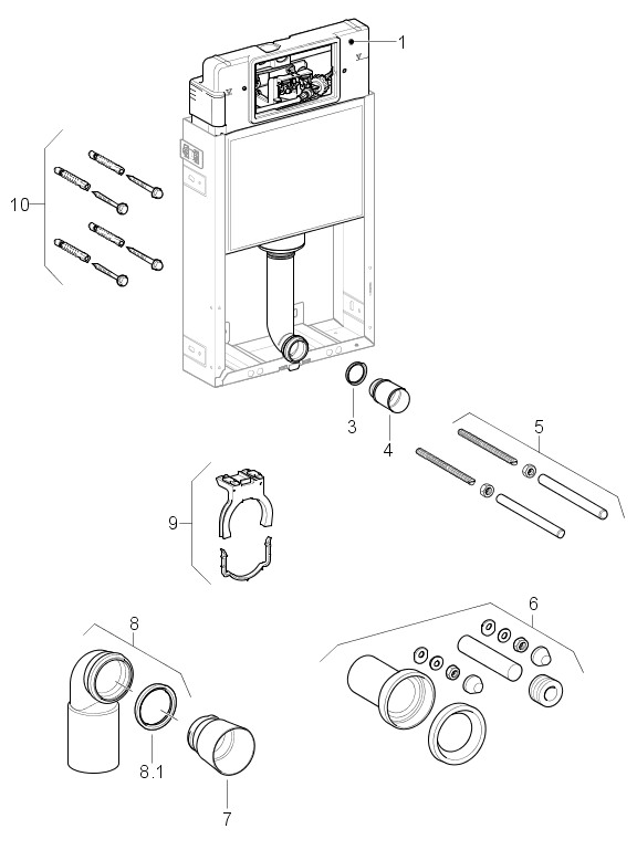Geberit Kombifix Basic Wand-WC mit UP-Spülkasten UP100