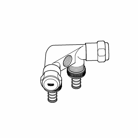 Grohe WAS-Doppelventil Einfach 41020 Design-Gr. DN15 m. RV chrom