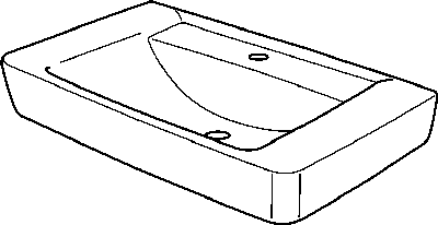 Keramag Möbel-Waschtisch Renova Nr.1 Plan 122187 850x480mm mit Hahnloch ohne Überlauf
