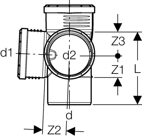 Geberit Silent-PP Eckabzweig 87,5° mit Muffen