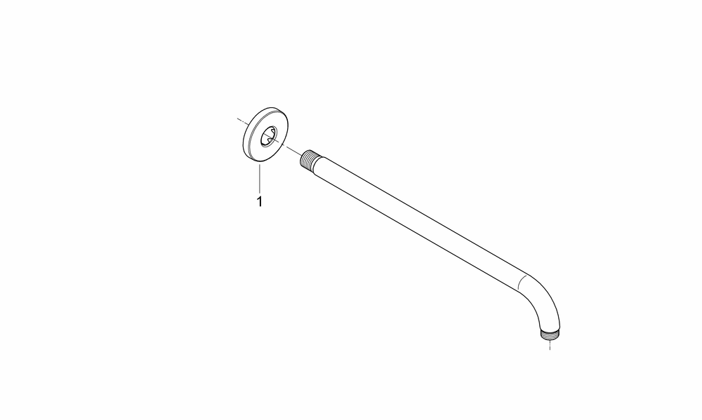 Grohe Brausearm Rainshower modern 28361 DN15 Ausladung 380 mm chrom