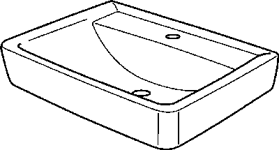 Keramag Waschtisch Renova Nr. 1 Plan 222262 600x480mm ohne Überlauf