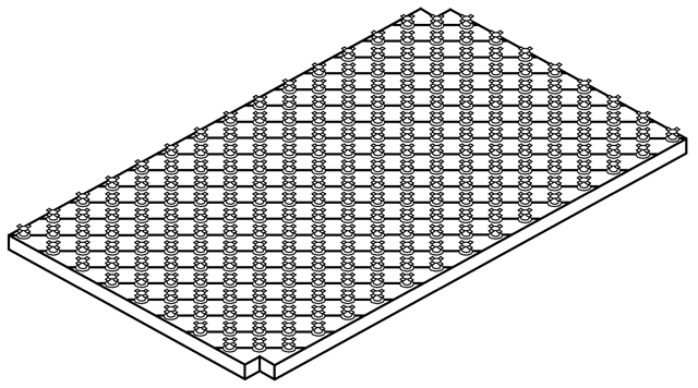 TECEfloor Noppenplatte 30-2 / 14-17 mm, WLG 040, 28dB, 5 kPa/m2, 840 x 1440mm (VPE 9,6 m²)
