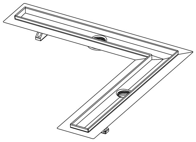 TECEdrainline Winkelrinne mit Dichtmanschette