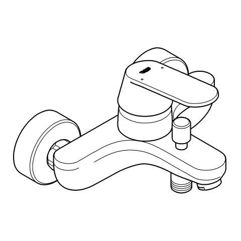Grohe Einhand-Wannenbatterie Eurosmart C 32831 DN15 Wandmontage chrom