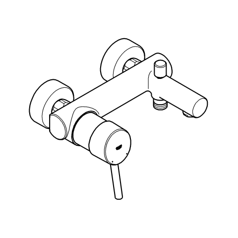Grohe Einhand-Wannenbatterie Concetto 32211 für Wandmontage eigensicher chrom