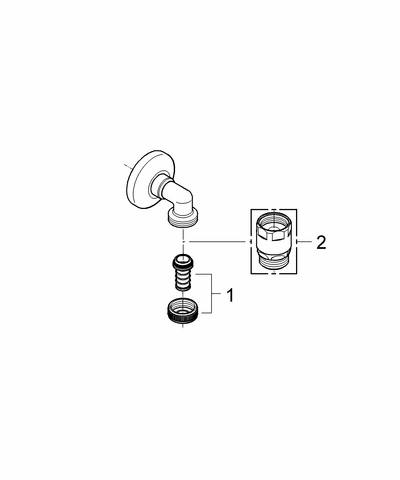 Grohe WAS-Schlauchanschlußbogen 41125 DN15 für Unterputzmontage chrom