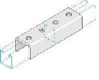 Tyco Aussen-Schienenkupplung P1377, 184x41x5 mm, feuerverz., zu Schiene 41x41mm (VPE 10)