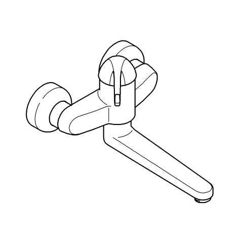 Grohe Sicherheitsmisch-Waschtisch-batterie Euroeco Special 32793 Wandm. Ausl. 256mm chrom