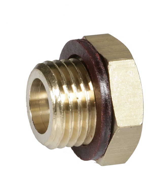 Honeywell Sechskant-Stopfen S06M, aus Messing mit Dichtung (5 Stück) 1/4"