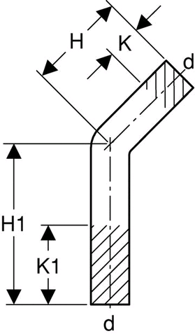 Geberit Mapress Edelstahl Passbogen 45° (Cr-Ni-Mo-Stahl)