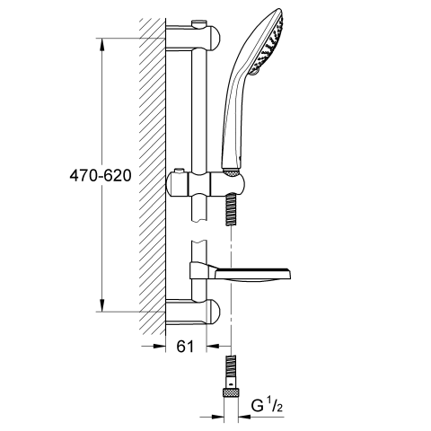 Grohe Brausegarnitur Euphoria Champagne 27232 600mm Schlauch 1750mm Seifenschale chrom
