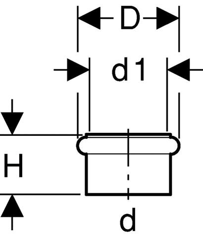 Geberit PE Steckmuffe reduziert DN 56/50 mit Lippendichtung