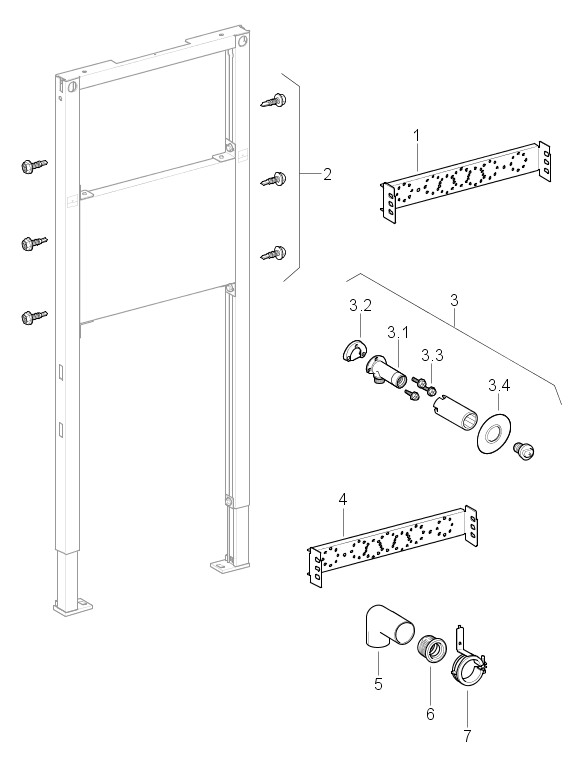 Geberit Duofix Ausgussbecken 112-130 cm, für Wandarmatur