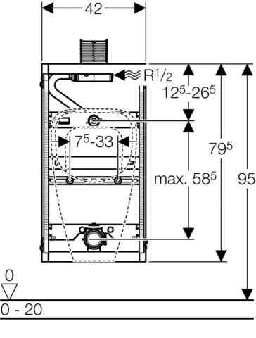 Geberit GIS Urinal Universal 100 cm Bet.v.oben für Urinal-Steuerung ab 2009