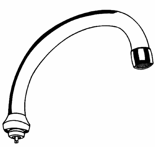 Grohe Rohrauslauf 13076 Ausladung 140mm schwenkbar m. Anschlag chrom