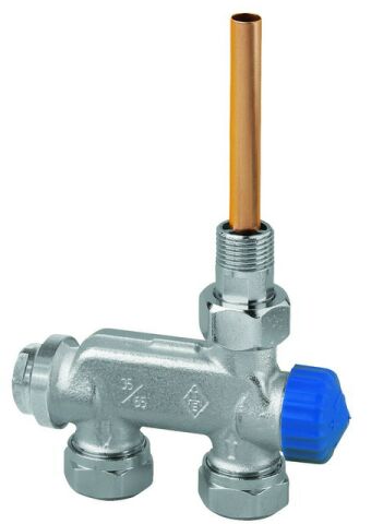Heimeier E-Z Ventil, Einrohr, Durchgang, DN15 (1/2"), mit Tauchrohr