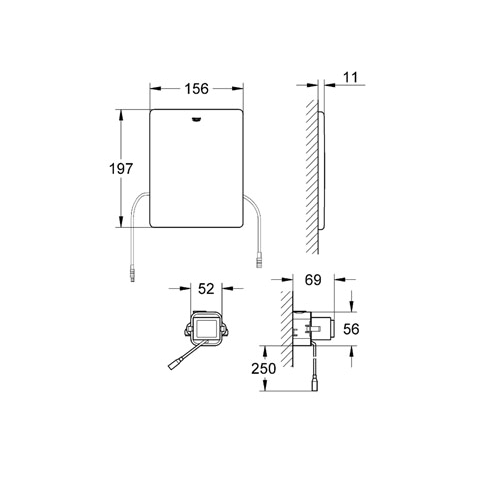 Grohe WC-Funk-Electronic 38759 für Stützklappgriffe mit Sendern Edelstahl