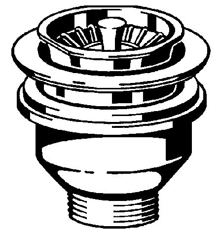 Viega Ablaufventil 7128, 11/2 x D: 114,5 mm, 109967, m. Sieb, Hoehe 60mm, Kunst.