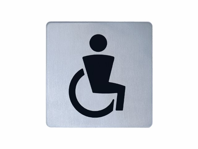Keuco Türschild Plan 14968, für Behinderten-WC, Edelstahl