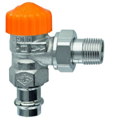 Heimeier Thermostat-Ventilunterteil Eclipse, DN15 (1/2") x  15mm, Pressanschl. Eck