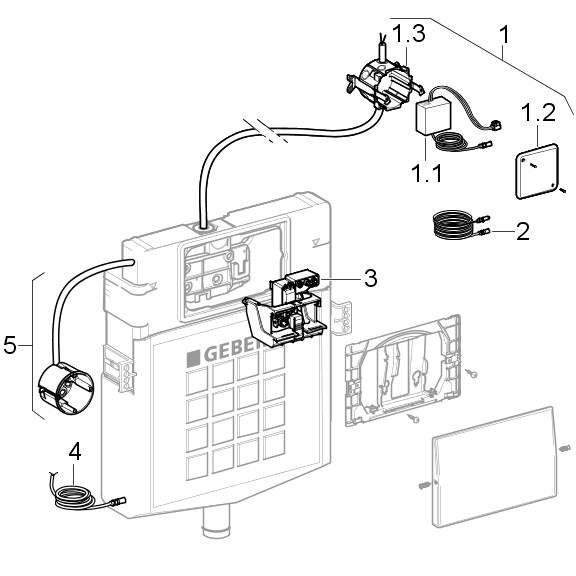 Geberit HyTronic WC-Steuerung (Kabel/ Netz) Taster Mambo Tango Rumba Abdeckplatte