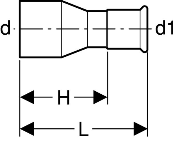 Geberit Mapress Edelstahl Reduzierstück (Cr-Ni-Mo-Stahl)
