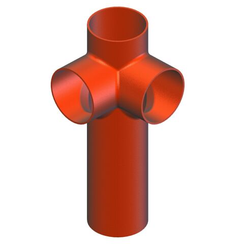 SML-Eckabzweig m. langem Schenkel 88°, DN 100 x 100 x 100