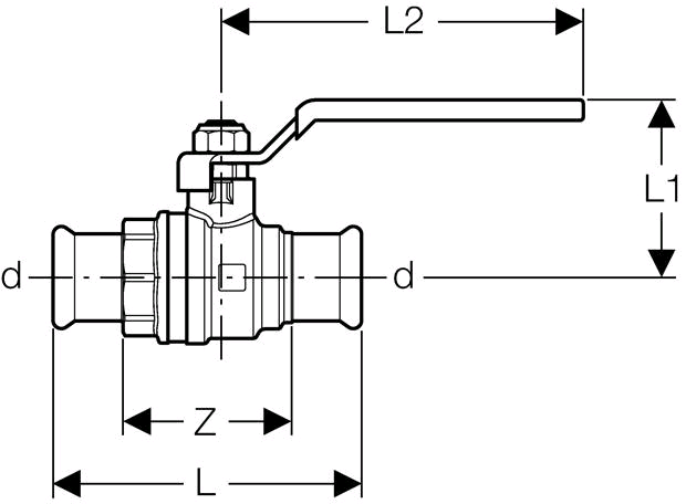 Geberit Mapress Kugelhahn (Ms) m. Pressmuffe