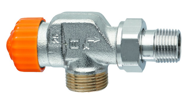 Heimeier Thermostat-Ventilunterteil Eclipse, DN15 (1/2") x  G3/4" AG, Axialform